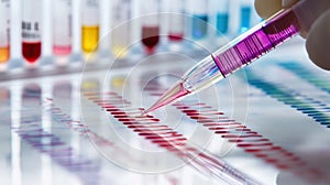 Scientist analyzing dna samples in laboratory setting