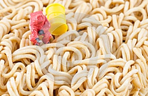 Scientist checking toxic on instant noodle