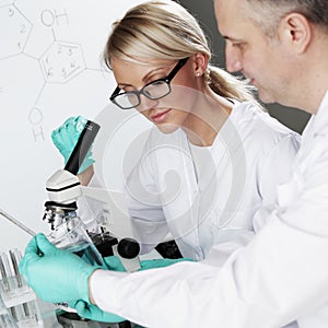 Scientist in chemical lab