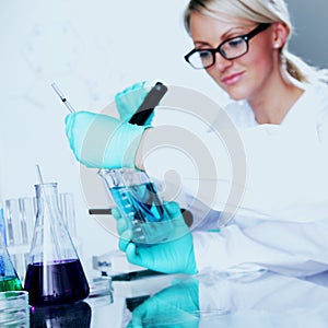 Scientist in chemical lab