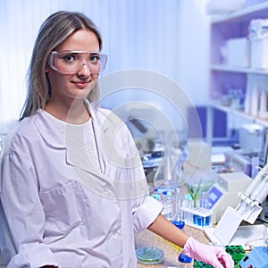 Scientist in chemical laboratory