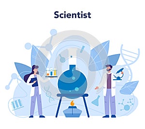 Scientist concept. Idea of education and innovation. Biology,