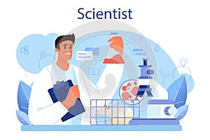 Scientist concept. Idea of education and innovation. Biology, chemistry