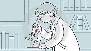 Scientist Conducting Research with a Microscope in Lab, vector design Generative AI