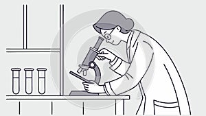 Scientist Conducting Research with a Microscope in a Lab, vector design Generative AI