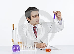 Scientist doing scientific experiment in a laboratory