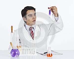 Scientist doing scientific experiment in a laboratory