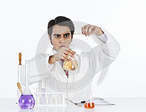 Scientist doing scientific experiment in a laboratory