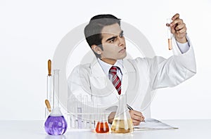 Scientist doing scientific experiment in a laboratory