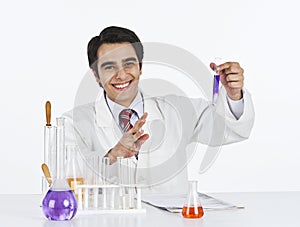 Scientist doing scientific experiment in a laboratory