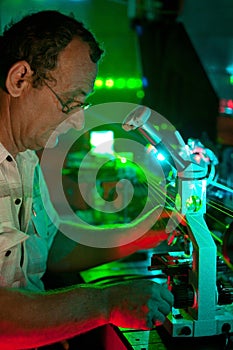 Scientist engaged in research in his lab