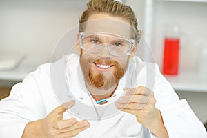 scientist experimented in laboratory