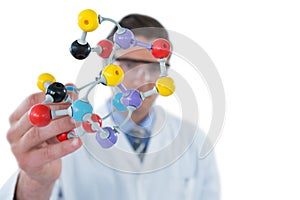 Scientist experimenting molecule structure