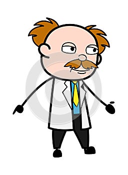 Scientist Expressionless Face Cartoon
