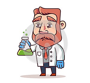 Scientist with a flask