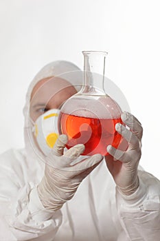 Scientist holding antidote photo