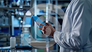 The scientist holding tablet.AI generated image