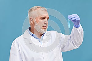 Scientist holding test