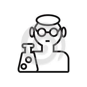 Scientist icon vector isolated on white background, Scientist sign