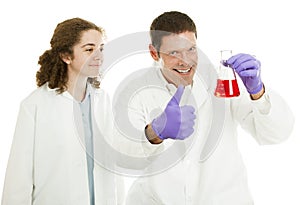 Scientist and Intern Thumbs Up
