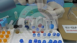 Scientist Investigates Medical Treatment for Covid-19 Coronavirus in Hospital