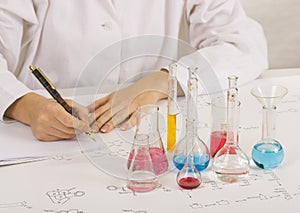 Scientist making tests in lab