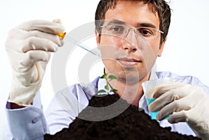 Scientist man working in laboratory