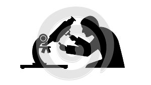 Scientist Microscope Icon Vector Silhouette, Research Discovery, vector design Generative AI
