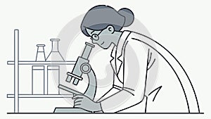 Scientist with Microscope Vector for Research and Discovery, vector design Generative AI