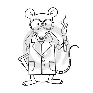 Scientist Mouse Colorless