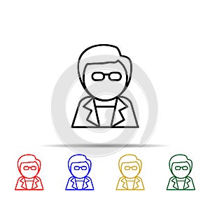 Scientist multi color style icon. Simple thin line, outline vector of sciense icons for ui and ux, website or mobile application