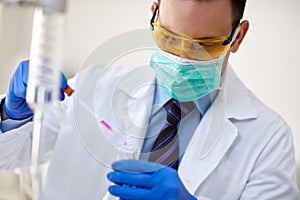 Scientist performing experiment