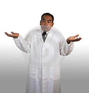 Scientist Shrug on White photo