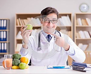 The scientist studying nutrition in various food