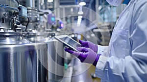 The scientist with tablet.AI generated image