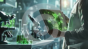 The scientist using tablet.AI generated image