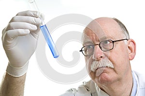 Scientist working with chemicals