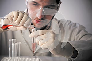 A scientist working in a lab