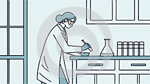 Scientist Working in Laboratory, Research, Experiment, and Discovery, vector design Generative AI