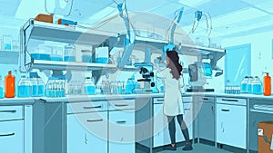 Scientist Working in Laboratory Setting