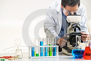 Scientist working in pharmaceutical laboratory.