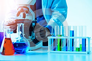 Scientist working in pharmaceutical laboratory.