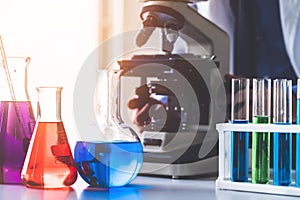 Scientist working in pharmaceutical laboratory.