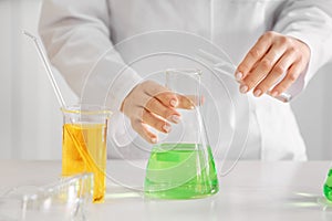 Scientist working with samples in laboratory