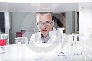 Scientist works in chemical laboratory