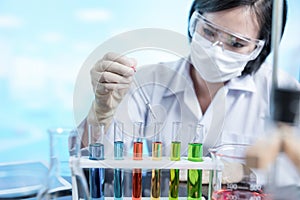 Scientist works in laboratory