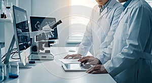 Scientists Analyzing Research Data in Lab