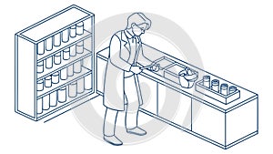 Scientists Collaborating in Laboratory Modern Research Work Vector Design Generative AI