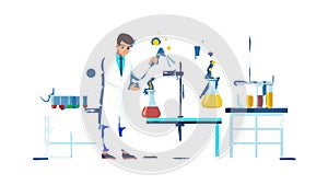 Scientists Conducting Experiments in a Modern Laboratory Setting, vector design Generative AI