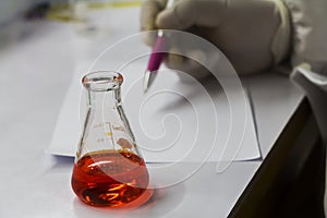Scientists are experimenting in the lab.